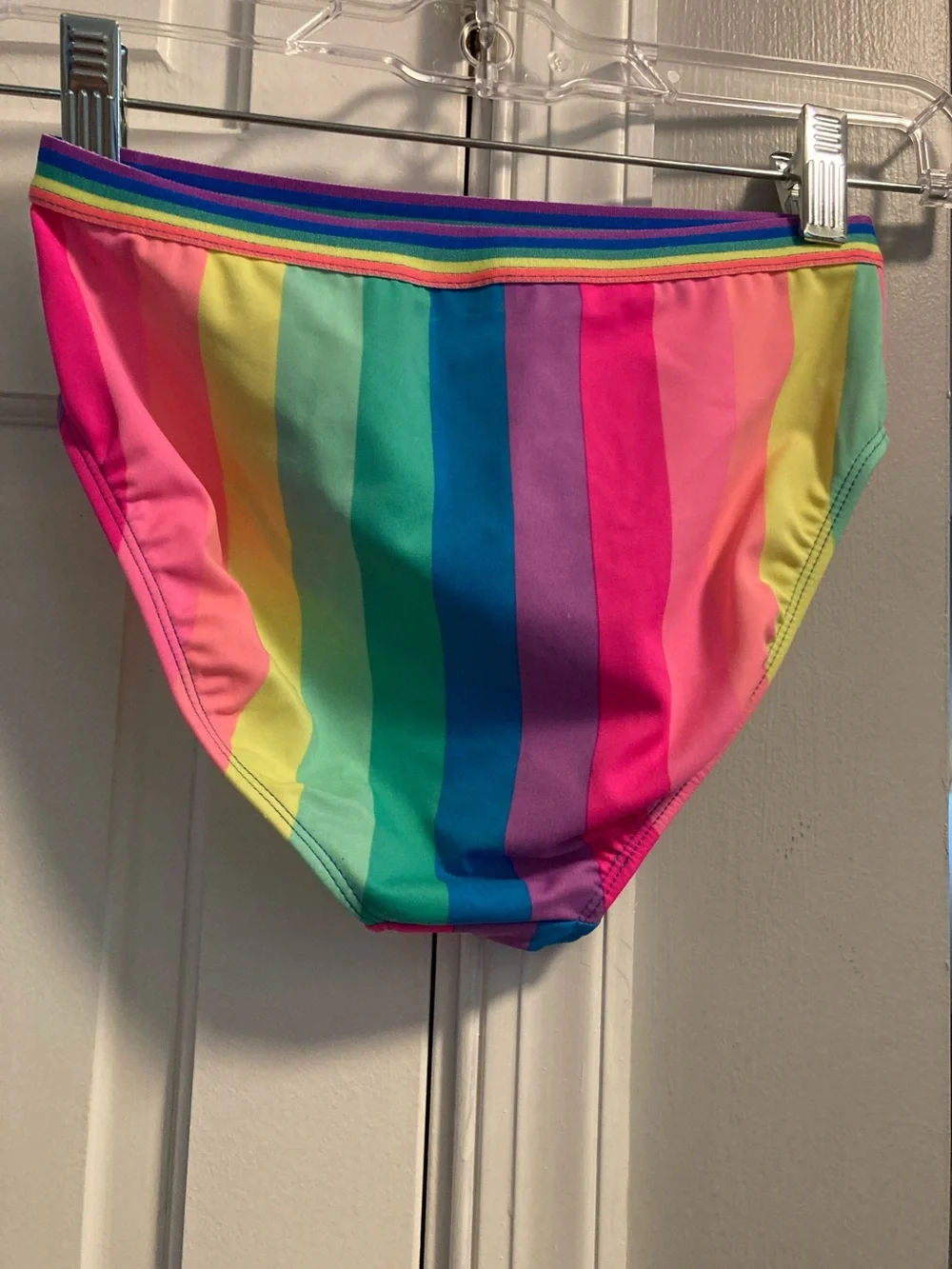 Kids Lands End Rainbow Stripe Bikini Bottoms - Multicolor